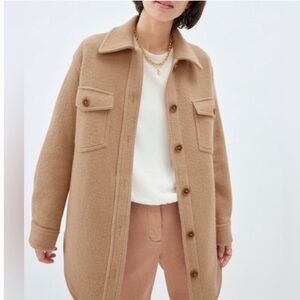 Aritzia Wilfred The Ganna Shirt Jacket Chasm Wool Shacket Size XS